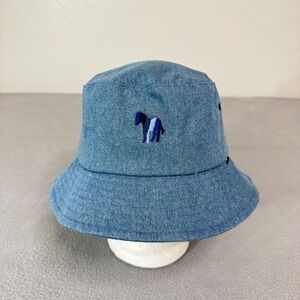 PS Paul Smith Bucket Hat Mens M Blue Denim Zebra Casual Travel Festival